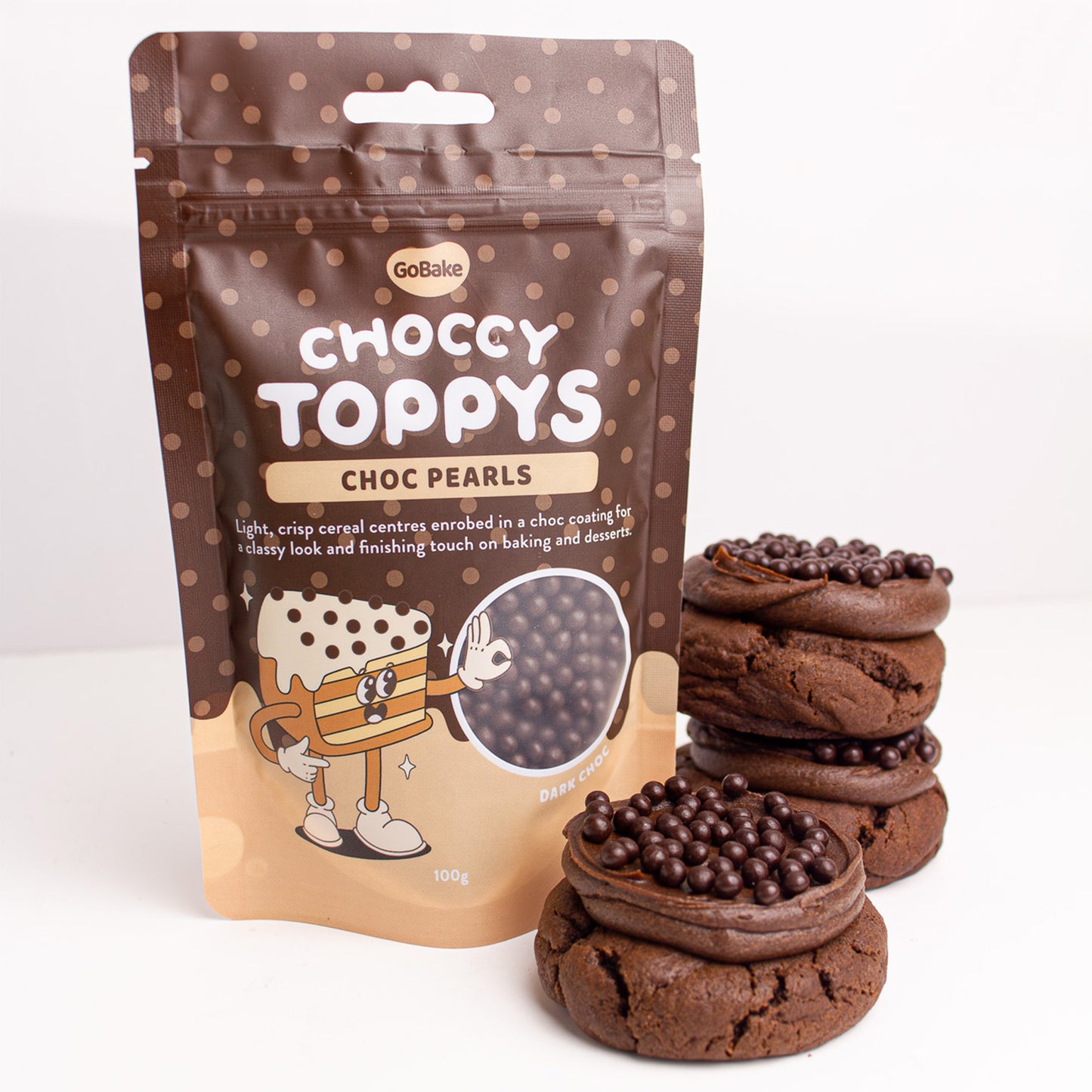 Choccy Toppys Dark Choc Pearls | 100G