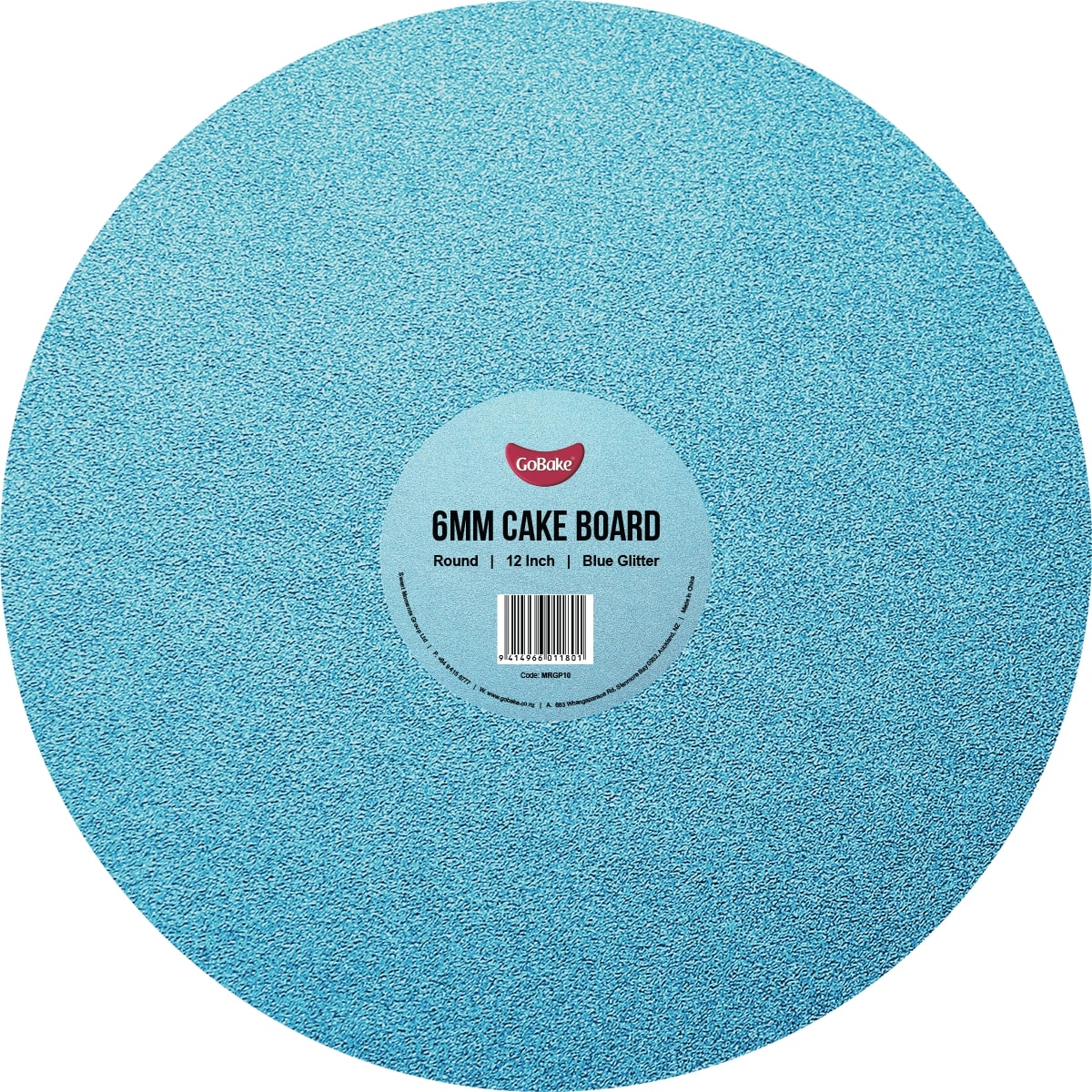 Round Glitter Masonite Cake Board 6mm | Blue | 12 Inch