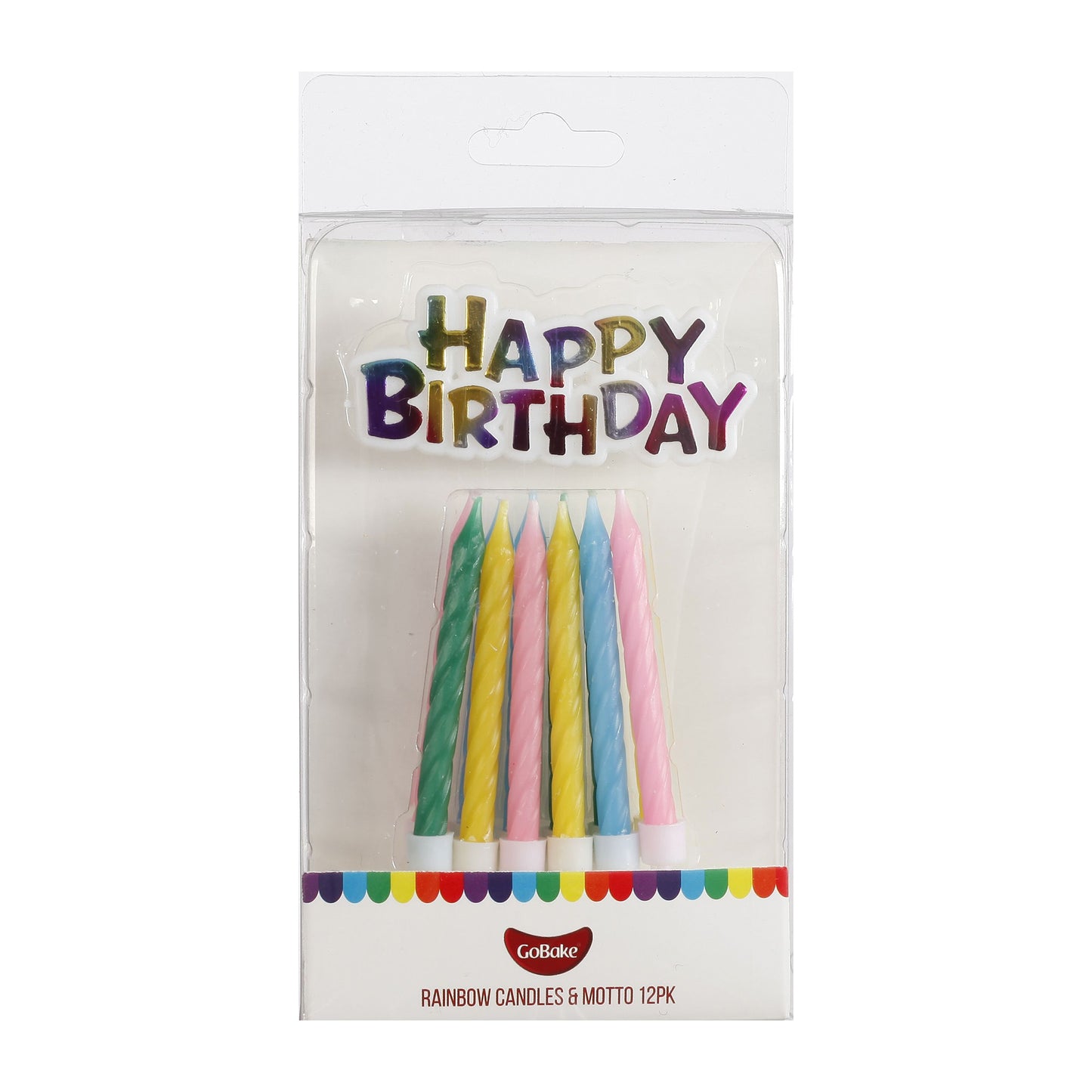 Rainbow Candles & Motto | 12pc + Motto
