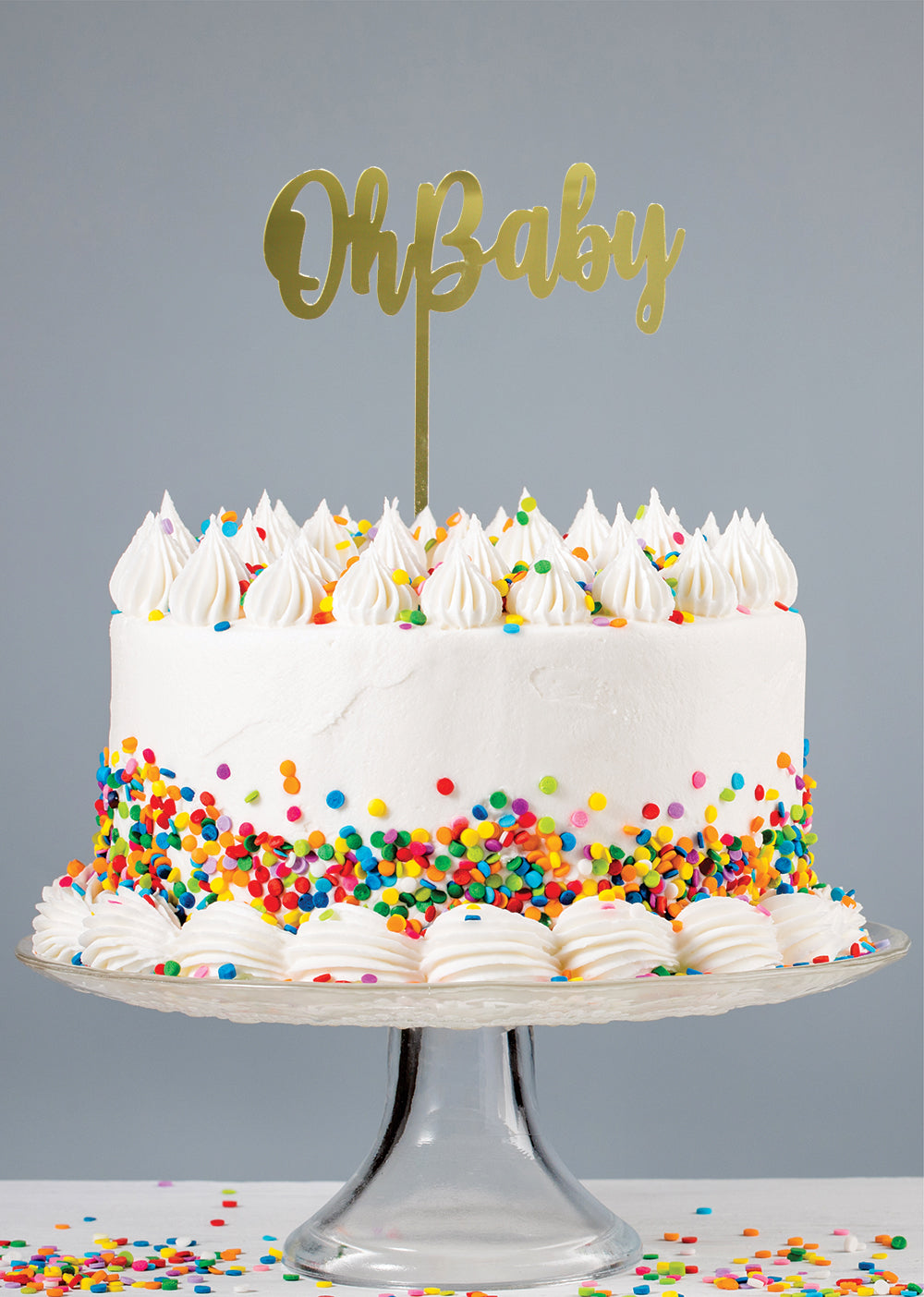 Acrylic Oh Baby Topper | Gold