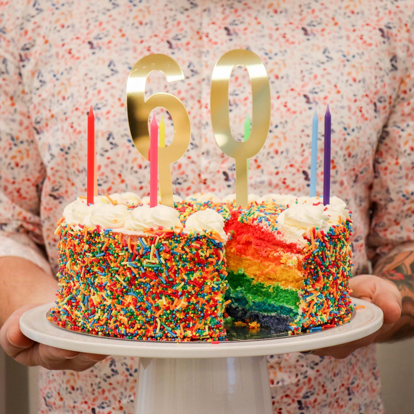 Tall Rainbow Candles 12cm | 12pc
