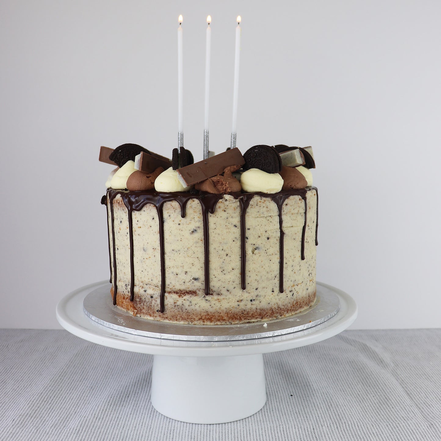 Super Tall Silver Glitter Candles 18cm | 18pc
