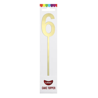 Small Number 6 Topper | Gold