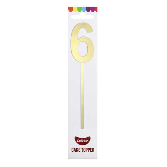 Small Number 6 Topper | Gold