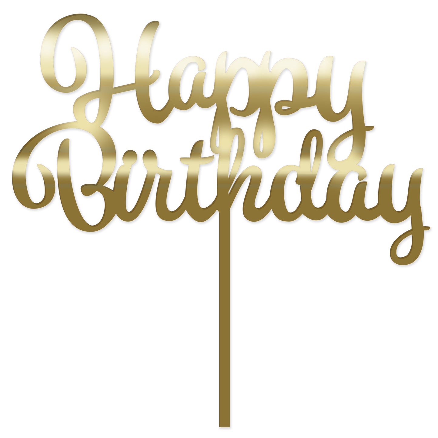 Acrylic Happy Birthday Topper | Gold