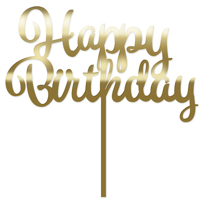 Acrylic Happy Birthday Topper | Gold