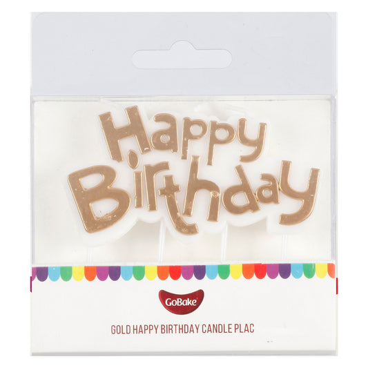 Gold Happy Birthday Candle