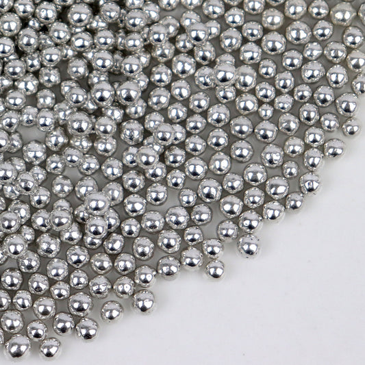 Shiny Silver Cachous Balls 4mm | 90G