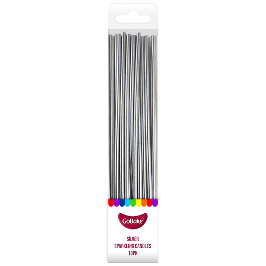 Pearl Silver Sparkling Candles | 18cm