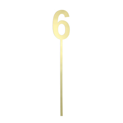 Small Number 6 Topper | Gold