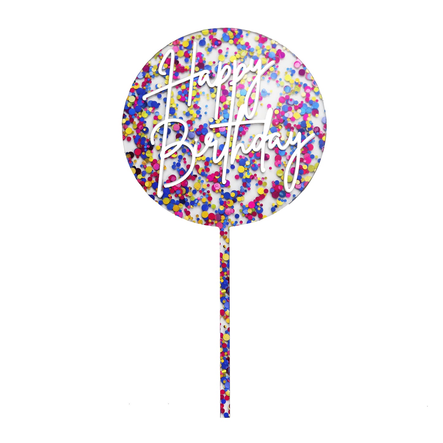 Small Happy Birthday Topper | Rainbow Glitter