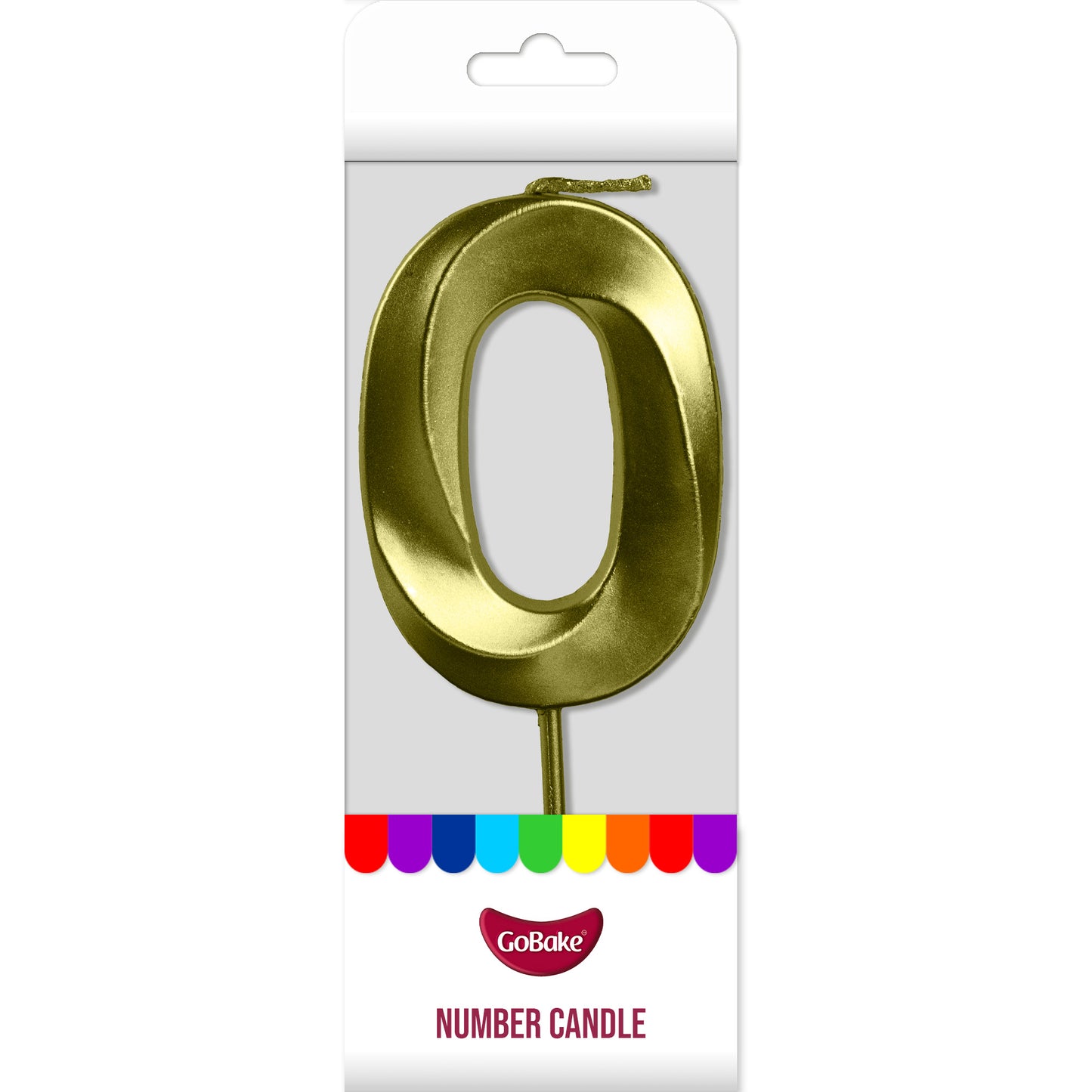 Number 0 Metallic Candle