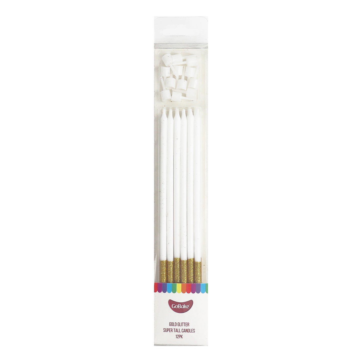 Super Tall Gold Glitter Candles 18cm | 18pc