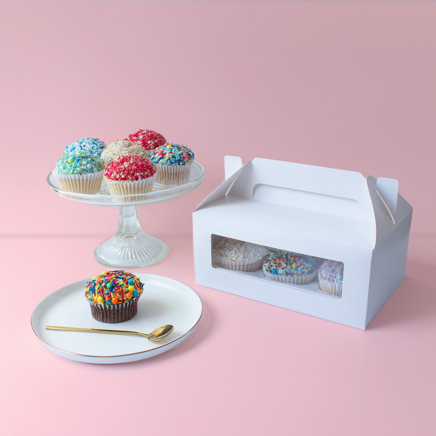 White Cupcake Box Set | 6 Cavity | 1Pk