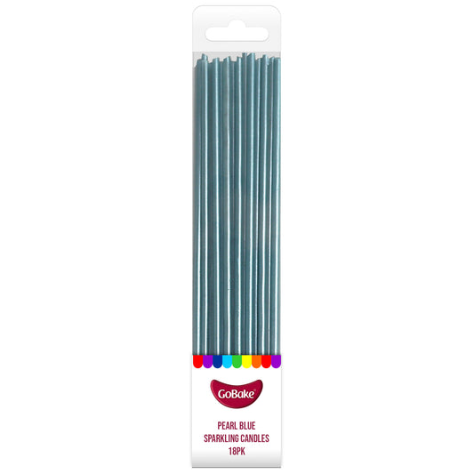 Pearl Blue Sparkling Candles | 18cm