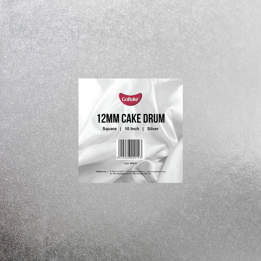 12mm Cake Drum Silver Square Wrapped 10 Inch