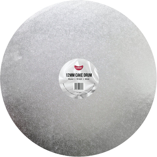 Round Cake Drum 12mm | Silver | 18 Inch