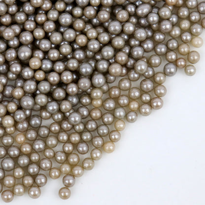 4mm Pearl Silver Sugar Pearls | 80G
