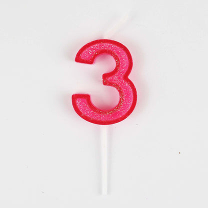Mini Modern Number 3 Candle