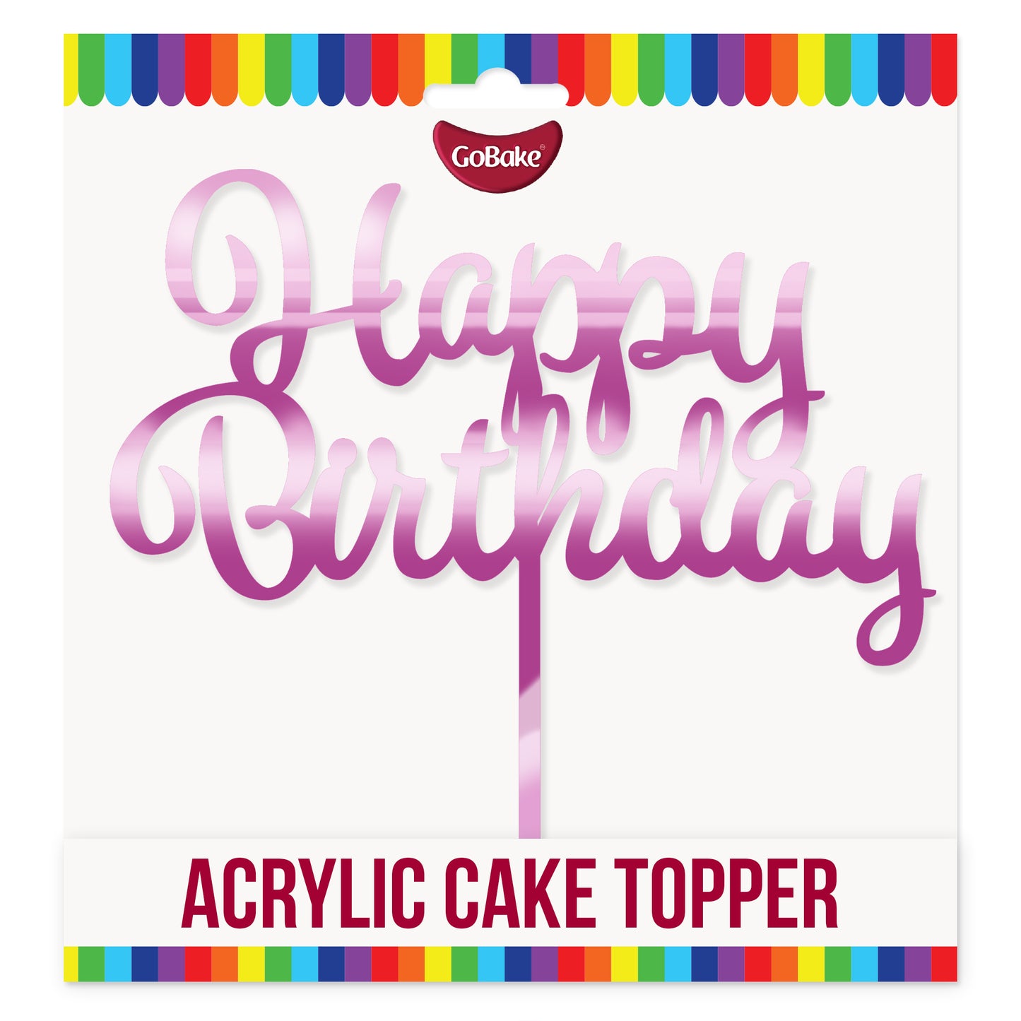 Acrylic Happy Birthday Topper | Pink