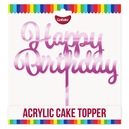 Acrylic Happy Birthday Topper | Pink