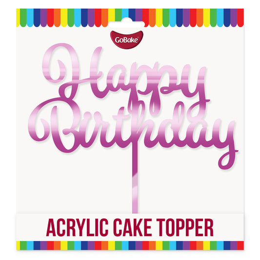Acrylic Happy Birthday Topper | Pink
