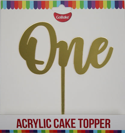Acrylic Number One Topper | Gold
