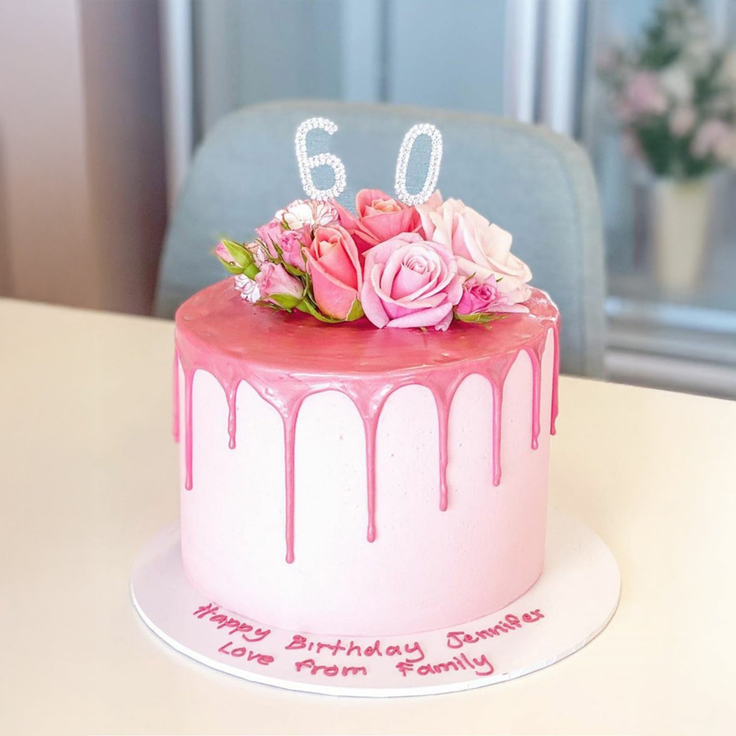 Silver Diamante Number 3 Topper | 4.5cm