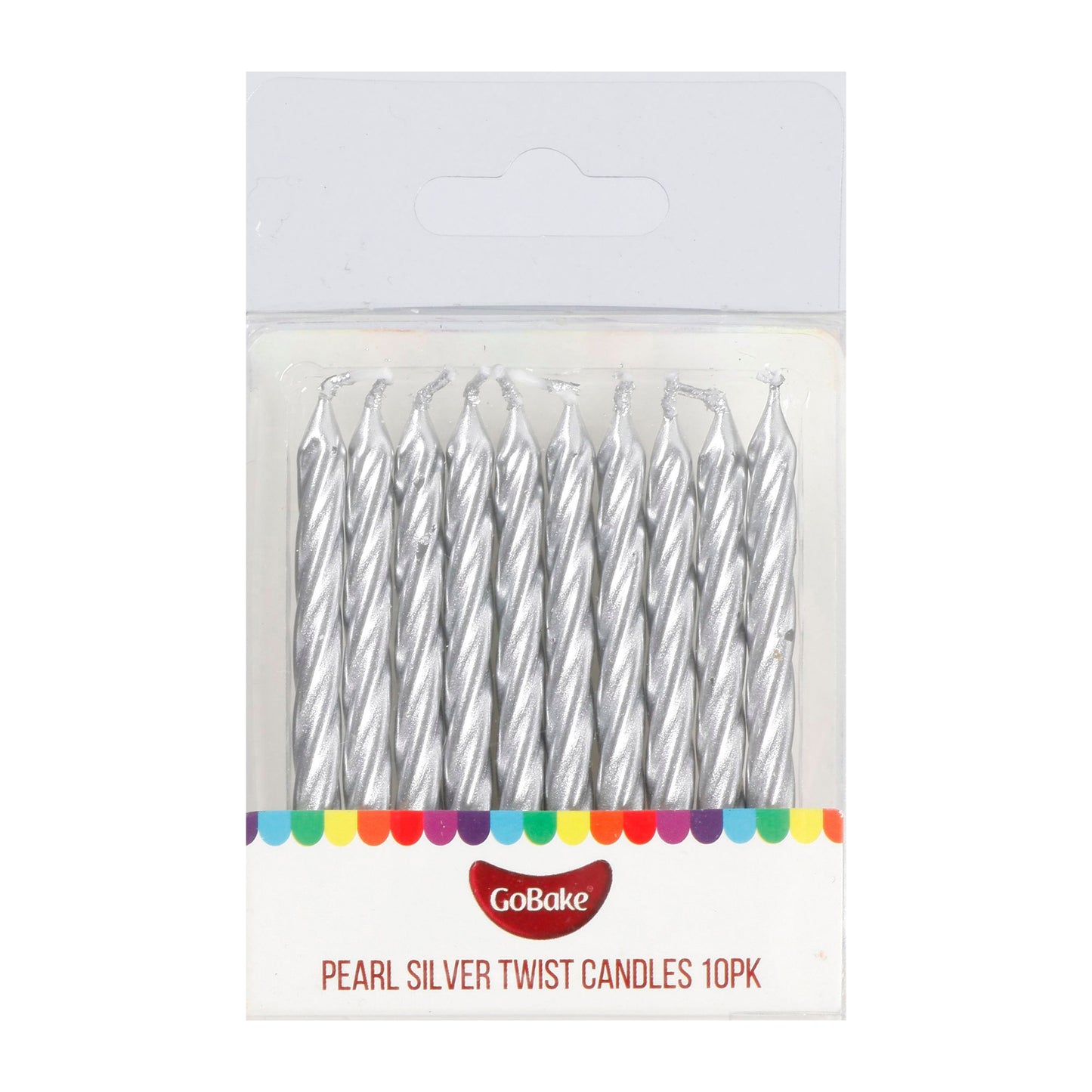 Pearl Silver Twist Candles | 12pc