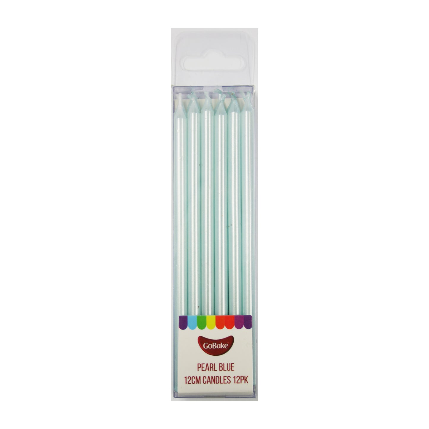 Tall Pearl Blue Candles 12cm | 12pc