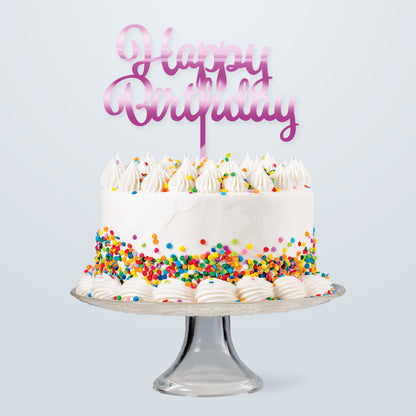 Acrylic Happy Birthday Topper | Pink