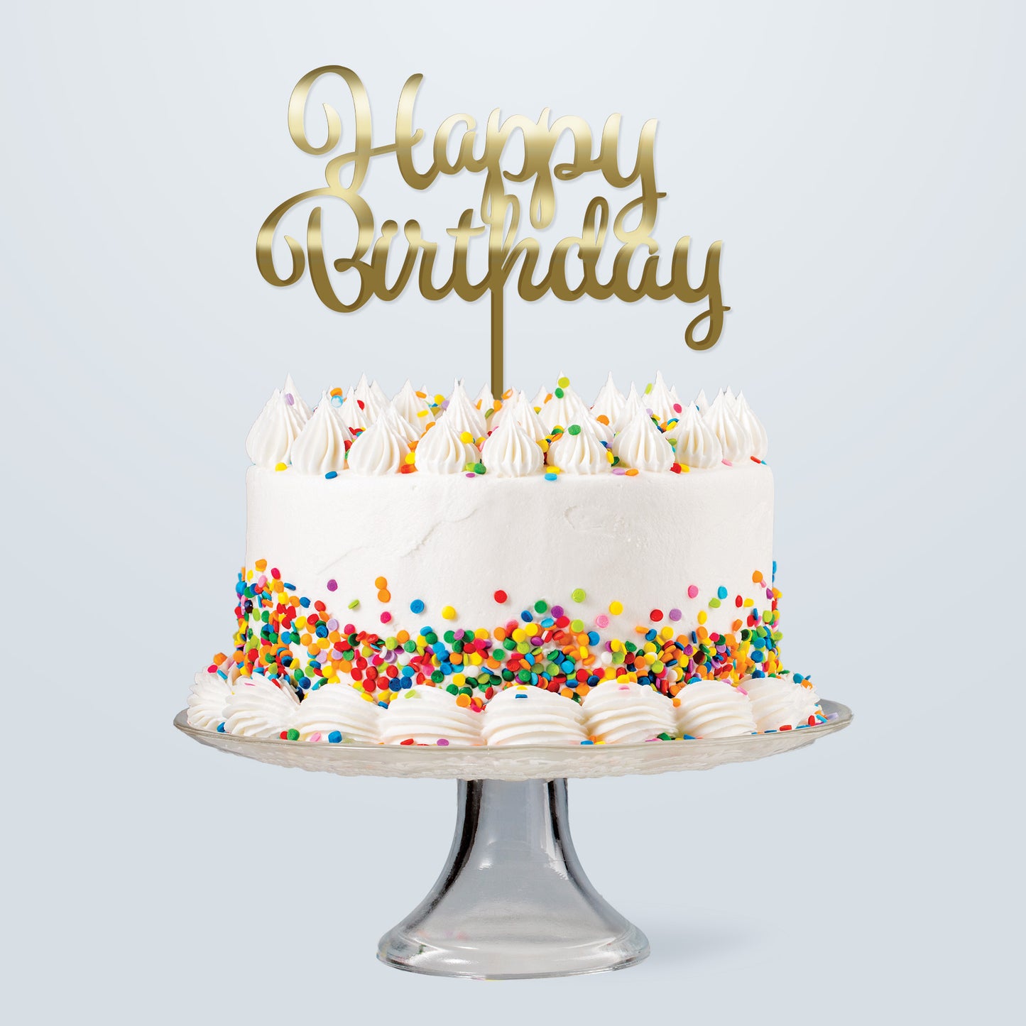Acrylic Happy Birthday Topper | Gold
