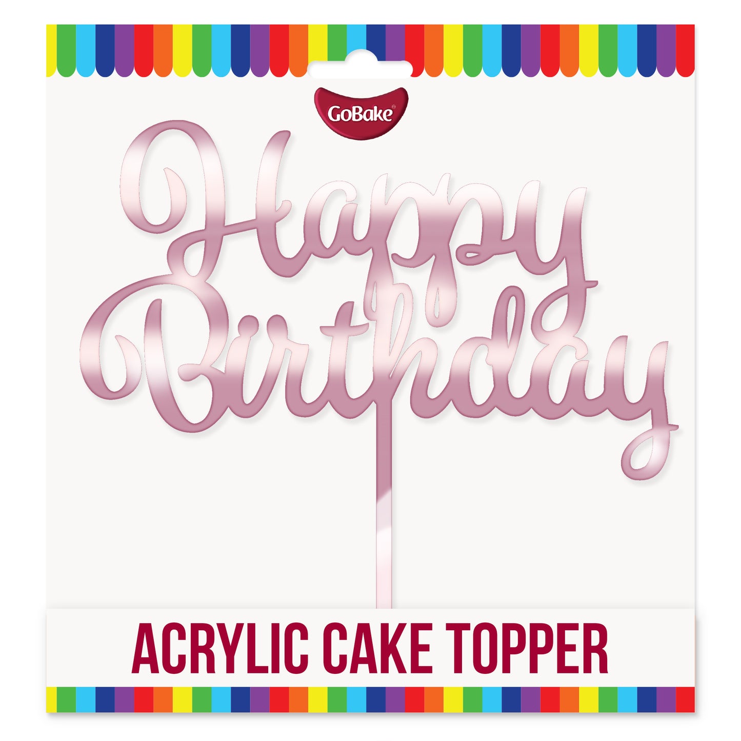 Acrylic Happy Birthday Topper | Rose Gold