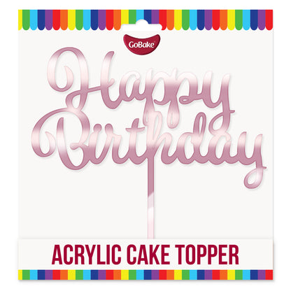 Acrylic Happy Birthday Topper | Rose Gold
