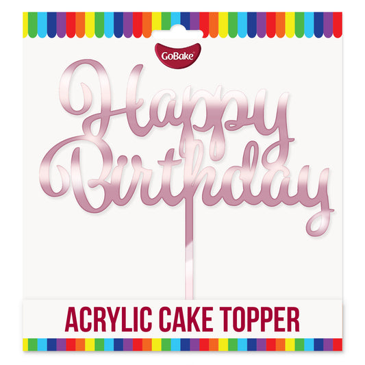 Acrylic Happy Birthday Topper | Rose Gold