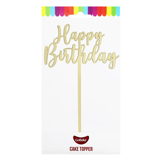 Small Classic Happy Birthday Topper | Gold