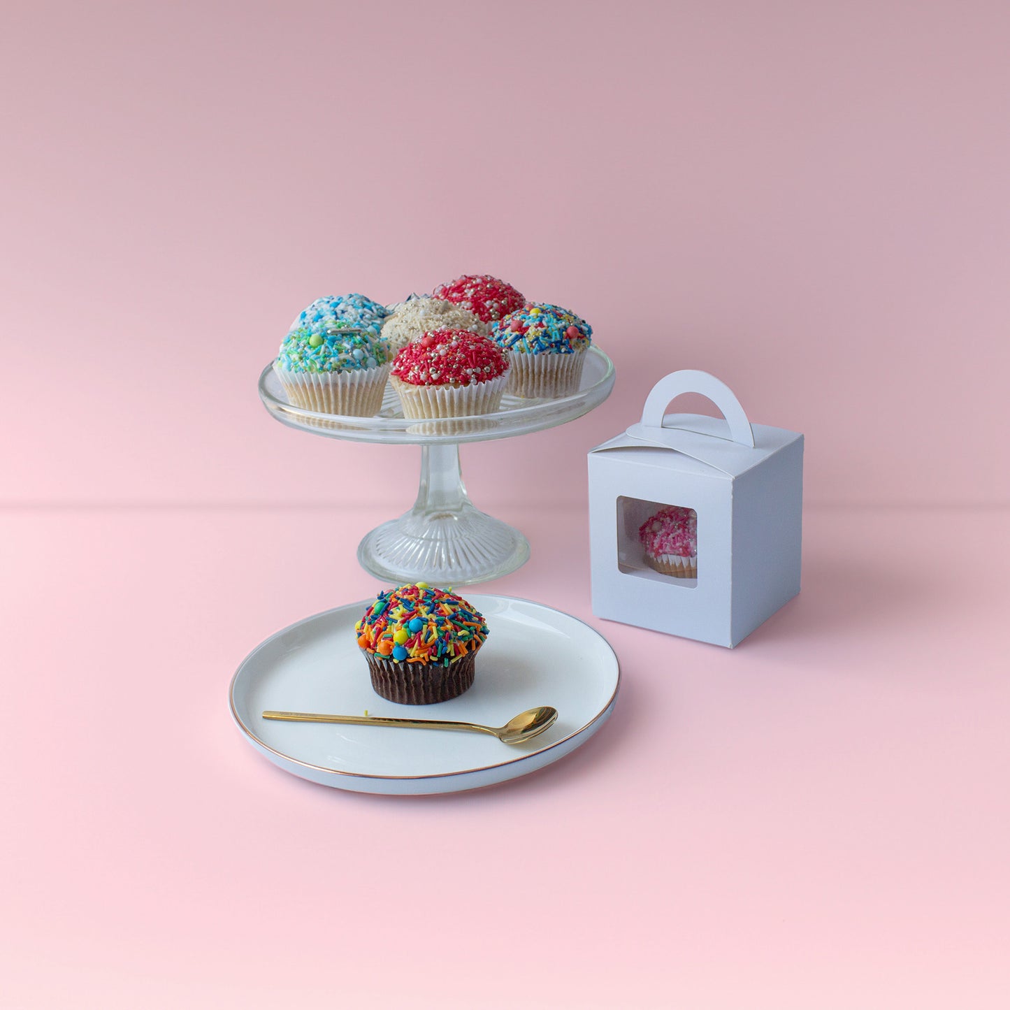White Cupcake Box Sets | 1 Cavity | 2Pk