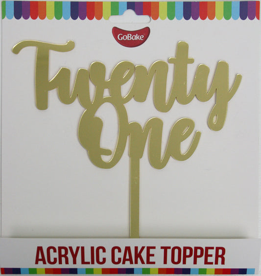 Acrylic Twenty One Topper | Gold