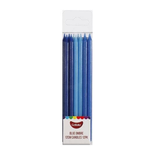 Tall Blue Ombre Candles 12cm | 12pc