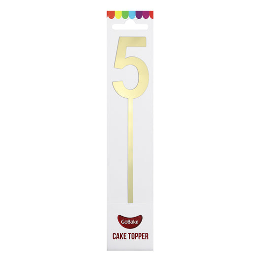 Small Number 5 Topper | Gold