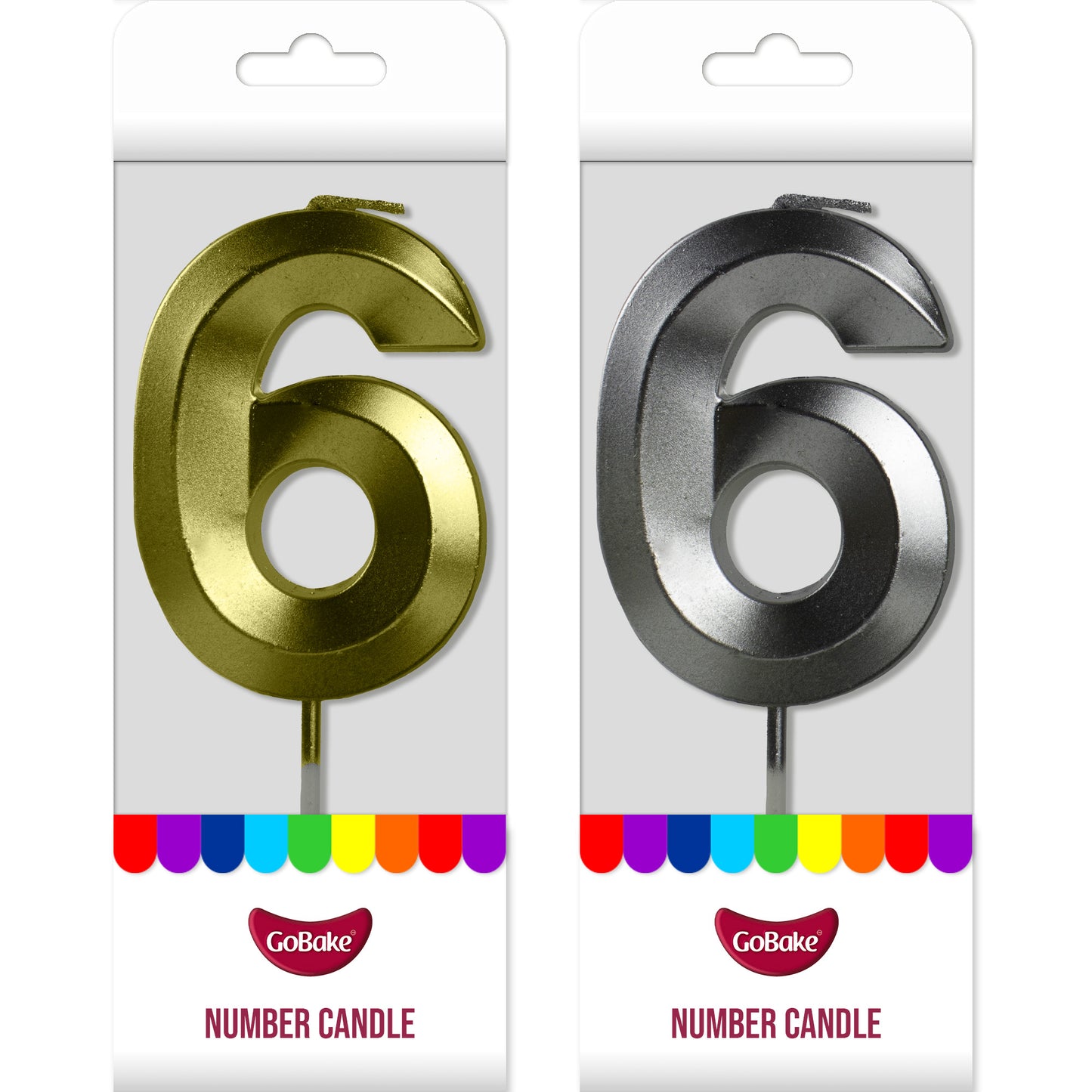Number 6 Metallic Candle