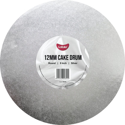 12mm Cake Drum Silver Round Wrapped 9 Inch