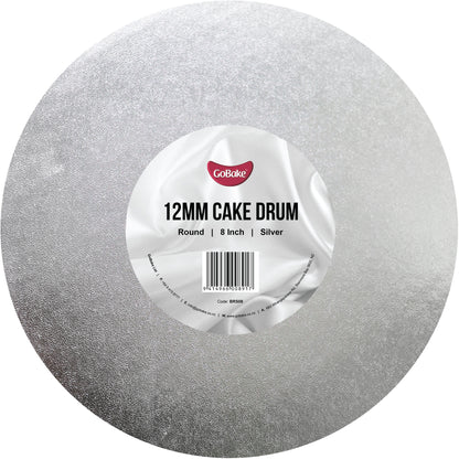 Round Cake Drum 12mm | Silver | 8 Inch