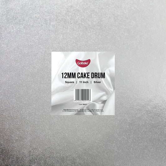 12mm Cake Drum Silver Square Wrapped 11 Inch