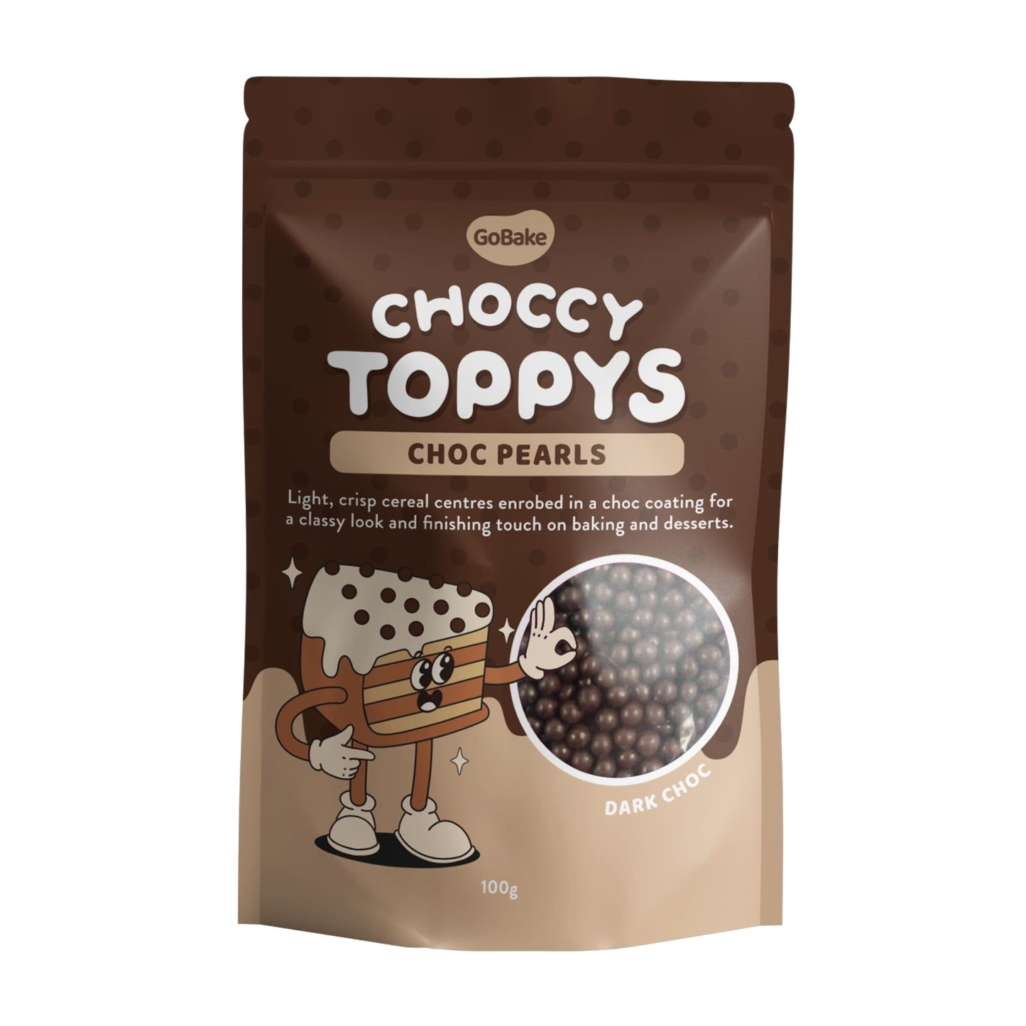 Choccy Toppys Dark Choc Pearls | 100G