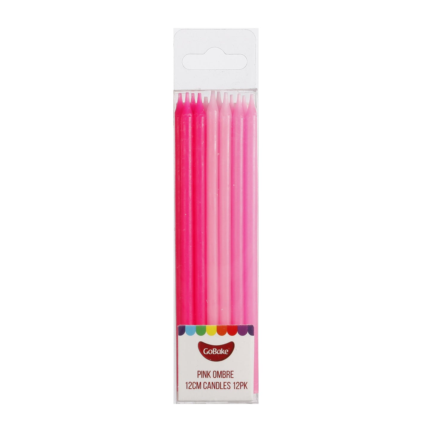 Tall Pink Ombre Candles 12cm | 12pc