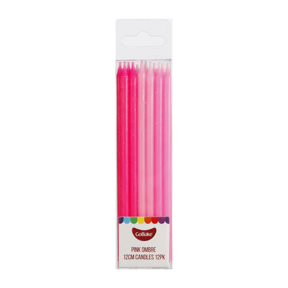 Tall Pink Ombre Candles 12cm | 12pc