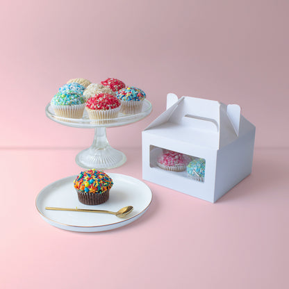 White Cupcake Box Sets | 4 Cavity | 2Pk