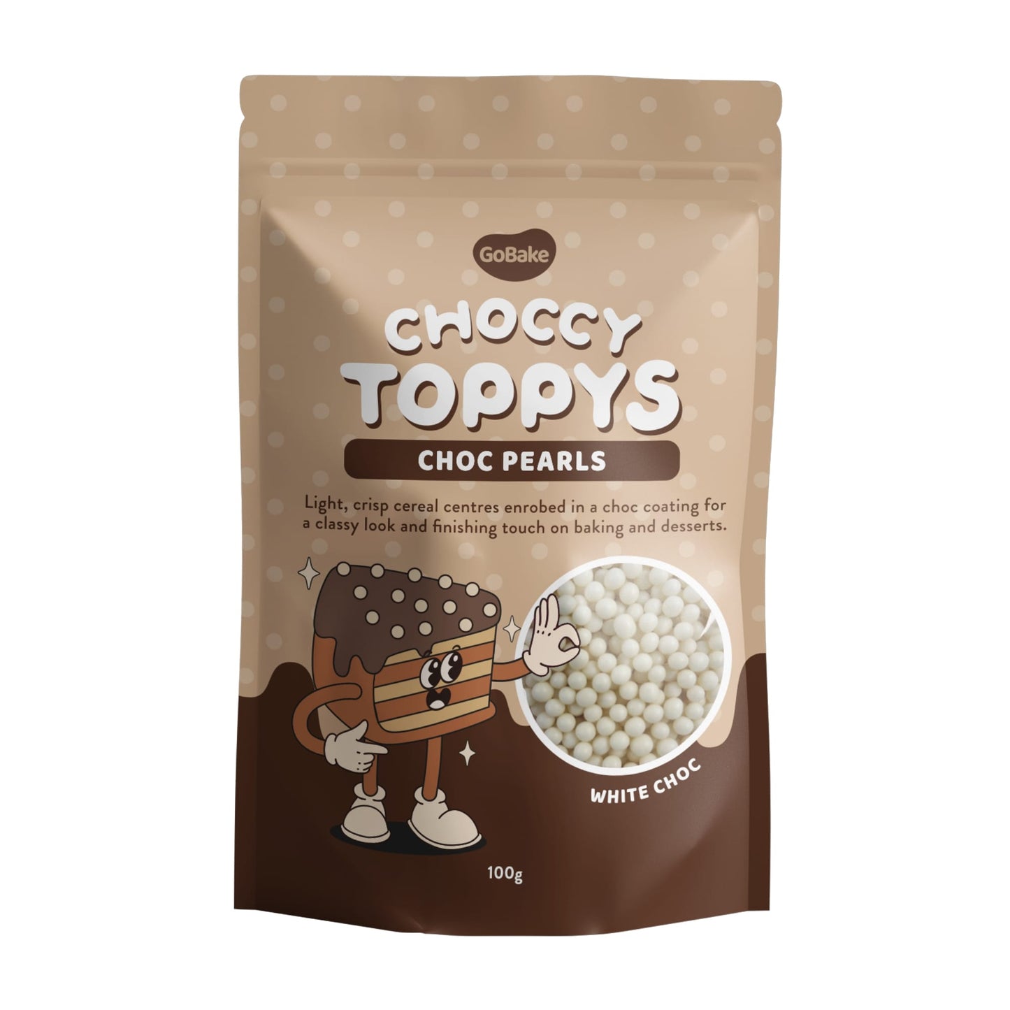 Choccy Toppys White Choc Pearls | 100G
