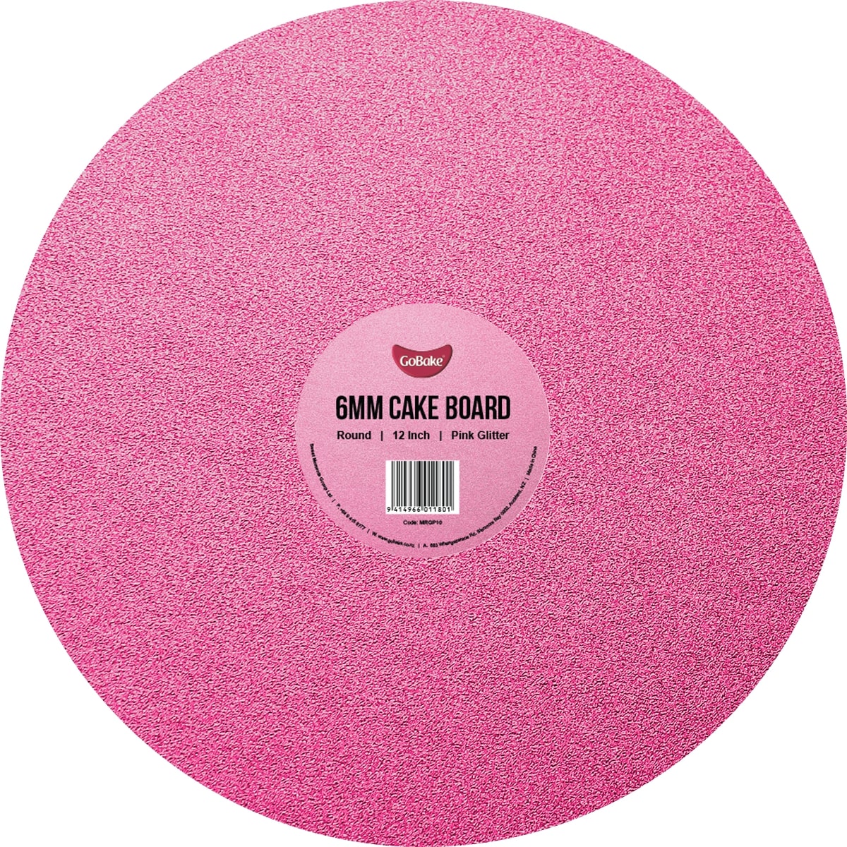 Round Glitter Masonite Cake Board 6mm | Pink | 12 Inch